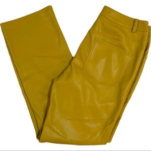 Avec Les Filles faux yellow leather pants
